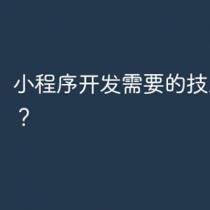 小程序开发需要的技术有哪些？